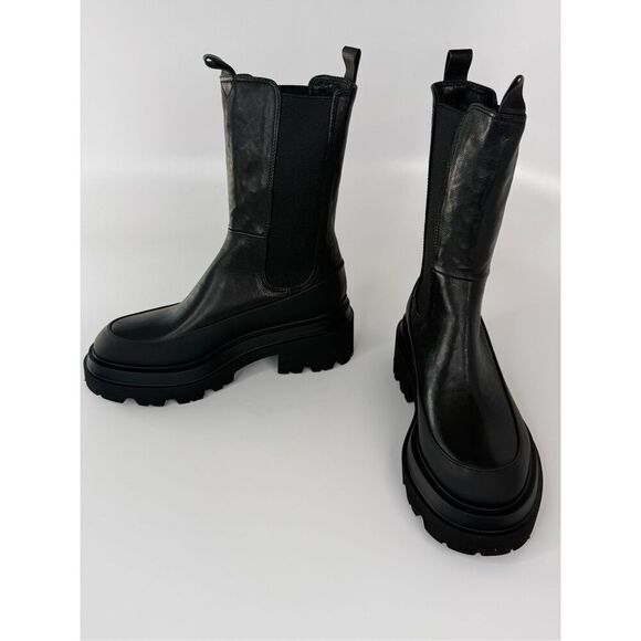 Black Leather Women's Boots - Picture 9 of 13